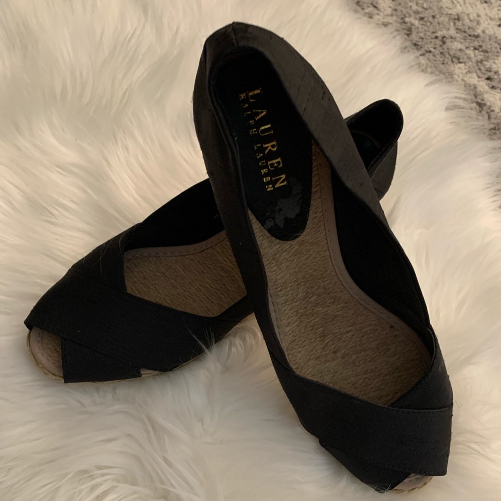 Lauren, Ralph Lauren 3” wedge heel Black size 10